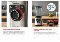 Moulinex PerfectMix + Batidora de vaso de alta velocidad, tecnología de cuchillas Powelix para resultados rápidos, inspiradora aplicación Moulinex, fácil de limpiar, potente batidora, jarra de vidrio termorresistente de 2 L, LM871D10 - details 3