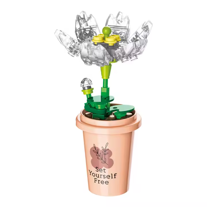 DIY MOC Vaso De Plantas Potted Vaso De Suculentas Y Cactus Gypsophila Montaña Loto Decoración De Bloques De Construcción Modelo Kit De Bloques De Plástico ABS Para Jóvenes Y Adultos - 1