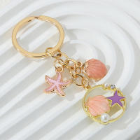 Llaveros Encantadores De Enamelo Con Estrella Y Concha De Perla Para Parejas Regalos De Amistad Joyería DIY Hecha a Mano - details 0