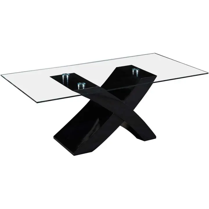 Mesa de centro rectangular "Tina" en MDF - Negro - 1