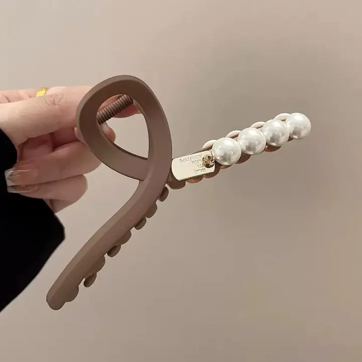 Pinza Para El Cabello Retro Coreana De Tamaño Grande Para Mujeres Con Cabello Rizado Estilo De Moda Decorativa Material Plástico - 1