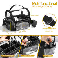 Bolsa De Maquillaje Transparente Organizador De Viaje Para Mujeres Bolsa De Higiene Personal Con Cierre De Cremallera Y Almacenamiento De Hombro - details 1