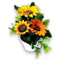 Maceta de Girasoles Artificiales - 22cm - Karawan. - details 1