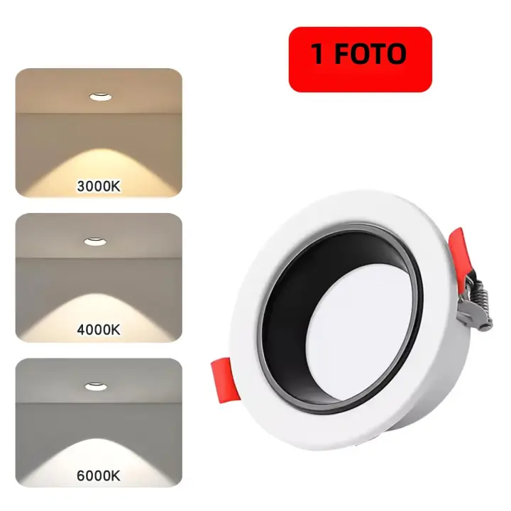 Spot LED De Techo 220V 240V 7W Luz De Destacado En Blanco Frío Y Calido Lámpara Redonda Recubierta LED Para Iluminación - 1