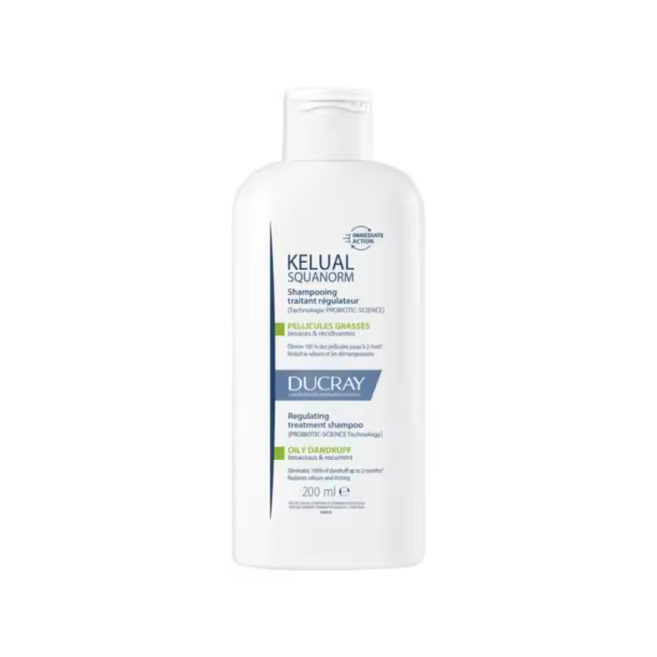 Kelual Squarnorm Champú Tratante Anticaspa - Caspa grasa, 200 ml.- Ducray - 1