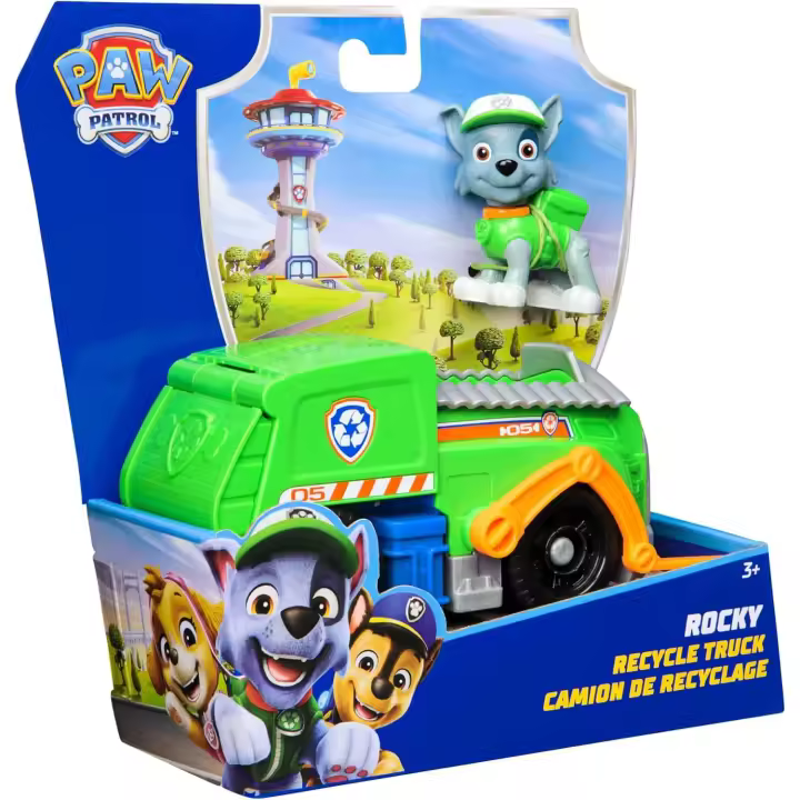 Patrulla Canina - Camión de Reciclaje y Figura Rocky - Camión Juguete con Figura Rocky - Patrulla Canina Juguetes - Juguetes Niños 3 Años + (Spin Master 6071213) - 1
