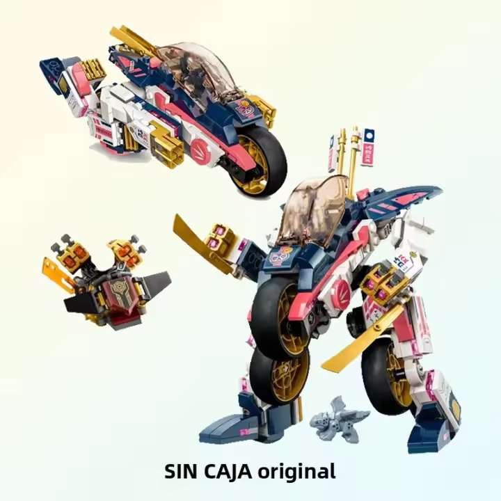 Bloques De Construcción Sora's Transforming Mech Bike Racer Serie Ninja 384 Piezas Juguete Para Niños Regalo De Cumpleaños Compatible Con Bloques De Legos - 1