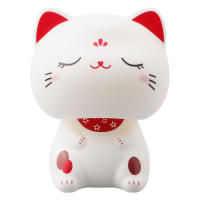 Gato De La Suerte Con Brazo Balanceándose Solarmente Decoración Para Oficina Hogar Coche Ornaments De Plástico - details 1