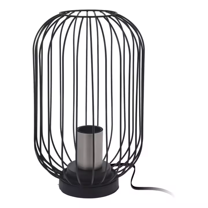 Well Home Lampara de mesa color negro en metal Ø18x29cm - 1