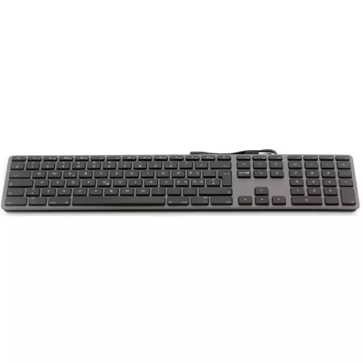 Teclado USB de fuente grande Teclado USB con cable de 110 teclas con 2x USB y cubierta superior de aluminio - Suizo - gris espac - 1