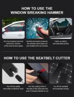 Artículo De Seguridad Para Ventanas De Coche Rescate En Emergencias Con Punta De Fuego Multifuncional Escape En Un Segundo Vidrio Rotura - details 13