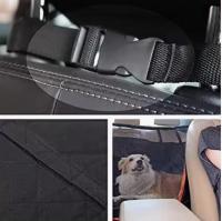 Cubre asientos de coche para perros (133x140 cm), estilo hamaca, resistente al agua y fabricado con material impermeable. Ofrece protección completa para el asiento, manteniendo el coche limpio y libre de pelos. Con rejilla flexible, es universal y se ada - details 2