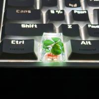 Juego De 4 Piezas De Keycap Para Teclado Mecánico DIY Flor Transparencia Resina Personalidad Cuatro Hojas De Grama - details 8