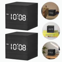 Reloj De Alarma Digital De Madera Con Temperatura Y Control De Voz Reloj De Mesa LED Adorno Artístico Para Decoración De Oficina Y Habitación - details 2