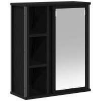 vidaXL Mueble de baño de pared con espejo roble negro 50x21x60 cm - details 1