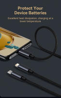 Cable De Carga Rápida 3 En 1 Baseus USB Tipo C 3.5A Para iPhone 15 14 Xiaomi Huawei Línea De Datos Mecánica Enredada - details 3