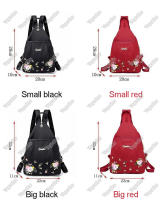 Mochila Pequeña De Encaje Estilo Sencillo Para Mujer Bolsa De Hombro Casual Mochila De Viaje Oxford Bolsa De Pecho - details 1