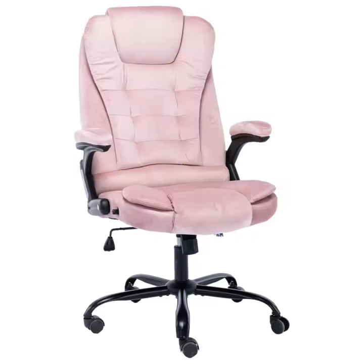 Silla de Oficina Teruel - Terciopelo Rosa - Reclinable Ajustable - 110kg - 1