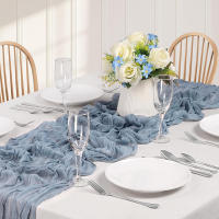 1pc Telar De Queso Boho Estilo Azul Polvo Para Mesa De Agradecimiento Ideal Para Baño De Muyerno Sobre De Toalla De Mesa Chic Decoración Del Hogar - details 3
