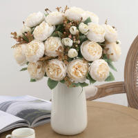 1 Pieza De Flores Artificiales Peonia De Seda Para Decoración Casa Boda Fiesta Faux Bouquet Arreglo De Plástico - details 7