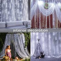 Luces LED De Cortina 3 Metros Con Control Remoto USB Guirnalda De Navidad Para Decoración De Hogar Y Dormitorio - details 1