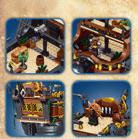 Bloques De Construcción Pirate Ship Modelo De Barco Sailing Bricks Serie De Tráfico Creativo Decoración De Escritorio Juguete Para Niños Y Adultos Regalos - details 3