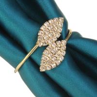 12 anillos para servilletas de metal Dorado with diamants of imitation para Bodas - details 0