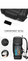 Mochila De Viaje Para Hombres 50L Gran Capacidad Bolsa De Senderismo Impermeable Con Compartimento Para Portátil De 16 Pulgadas Y Bolsa Para Zapatos - details 4