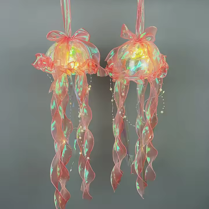 Lámpara De Jalea Multicolor Para Fiesta De Cumpleaños De Mermaid LED Decorativa Para Bodas Y Navidad Luz Nocturna De Forma De Hongo Incluye Baterías - 1