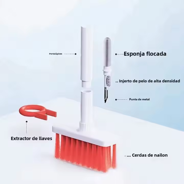 Cepillo De Limpieza Para Teclado Y Computadora Set De Limpieza Para Auriculares Libreta Cámara Espacio Entre Ganchos Material Plástico - 1