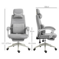 Vinsetto High Back Office Chair Modern Adjustable Reclining Executive Swivel Computer Desk Seat with Armrest and Footrest, Grey - details 2