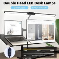 Lámpara De Escritorio LED Doble Cabeza Para Oficina Y Hogar Con 3 Modos De Color Y 10 Niveles De Iluminación Protector De Ojos - details 6