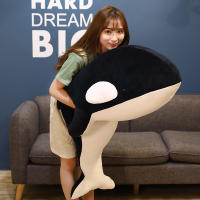 Juguete De Peluche Tiburón Negro Y Rojo 60/80cm Orcinus Orca Ballena Asesina Grande Regalo De Cumpleaños Para Niños Animal Maridojunto - details 9