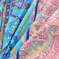 Sábana Bohemia Para Cama Doble Talla Single/Queen Con Banda Elástica Cubierta De Matrícula Impresión Reativa 180x200cm 100% Poliéster 400TC - details 1