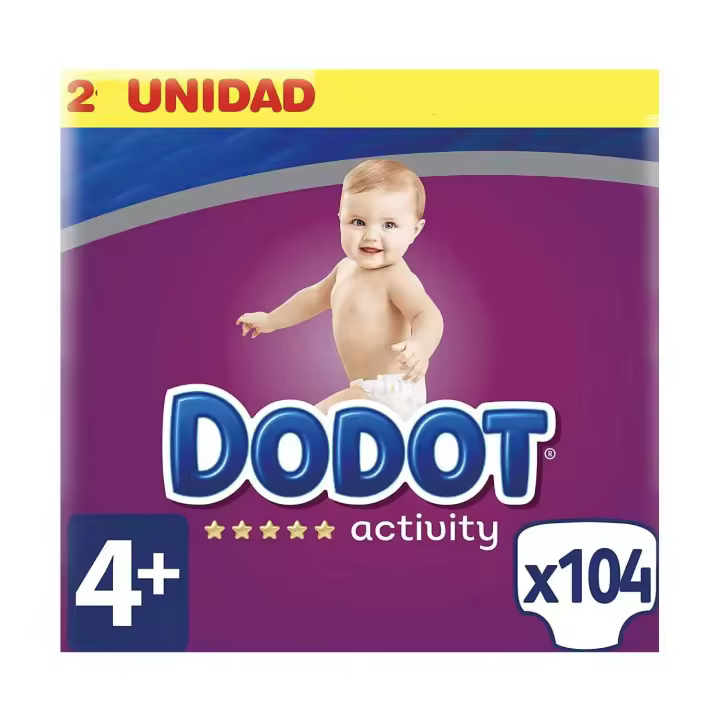 Dodot Activity Pañales Talla 4+, 104 Pañales - 10 - 15 kg - 1