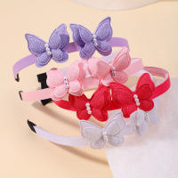 Diadema De Mariposa Exquisita Con Perlas Simuladas Para Niñas Accesorio Lindo Para El Día Diadema De Cabello Para Niñas Decorativa Para Todas Las Estaciones - details 2