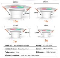 TUYA Smart Downlight LED Inteligente WiFi Bluetooth Zigbee AC 85-265V Spot De Techo Recargable Para Sala De Estar Y Dormitorio Control Remoto Por App - details 4