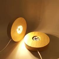 Lámpara De Noche LED 3D Cristal Navidad Con Base De Madera Galaxia Luna Payaso Navidad Decoración Para Dormitorio Hogar Regalo - details 4