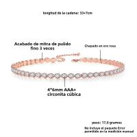 Collar De Tenis Oval Dainty Con Cristal CZ Dorado Para Mujer Joyería De Moda Para Boda Collar Geométrico De Cadenilla - details 7