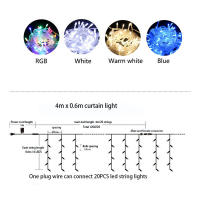 Luces De Navidad LED De 1200 LED 5m-40m Para Colgar En El Exterior Decoración De Jardín Puerta Casa Estante Calle Droop 0.6m Multicolor - details 2