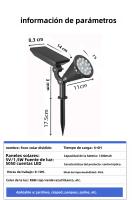 Spotlight Solar LED RGB 18 Luces Impermeable Para Jardín Decoración De Paisaje Camino Y Jardín Luz De Escenario Única Diseño - details 7