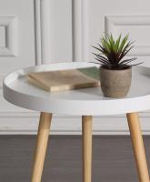 Unimasa - MIRAMAX - Mesita Auxiliar de Polipropileno Moderna Blanca - 43x40x40 Cm - Decorar Salón, Comedor, Habitación y Oficina - details 3