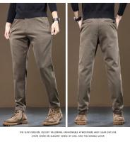 Nuevos Pantalones Casuales De Otoño E Invierno Para Hombre 2024 Estilo Recto Y Slim Pantalones Negros Grises Café Para Trabajo Y Ropa Masculina - details 5