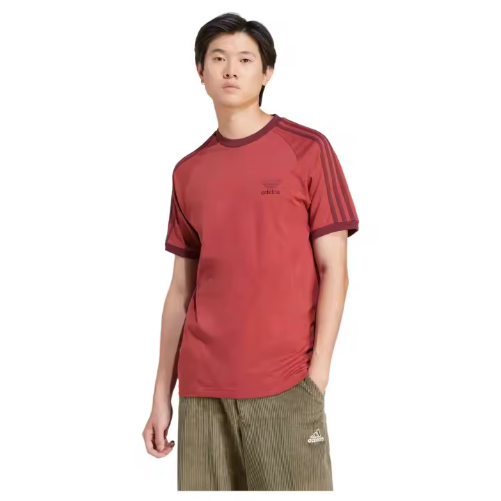 Camiseta de Manga Corta Adidas 3-Stripes para hombre en color rojo - 1