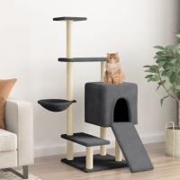 vidaXL Rascador para Gatos con Postes de Sisal Árbol Torre de Escalada Color Crema,  Gris claro,  Gris oscuro y mas - details 2