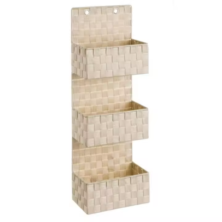 Dcasa Estantería de pared de metal beige de 72x25x15 cm - 1