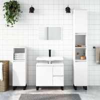 vidaXL Armario de baño madera contrachapada 65x33x60 cm en color Roble Sonoma/Madera antigua/Blanco y más | almacenamiento funcional diseño moderno para baño dormitorio sala - details 2
