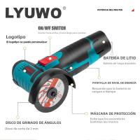 LYUWO Mini Amoladora De Ángulo Recargable Para El Hogar Máquina De Corte Y Pulido Eléctrica Hand Grinder Polishing Machine - details 4