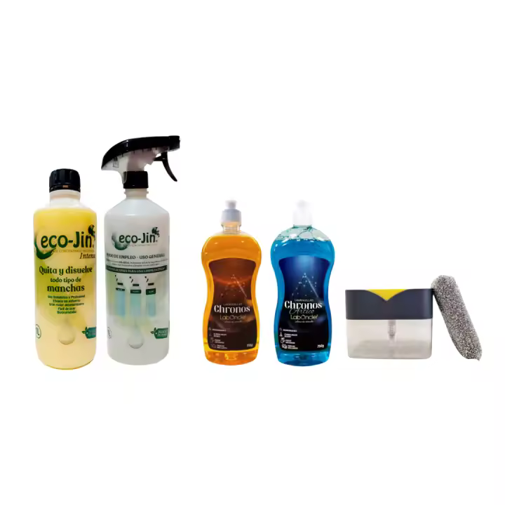 Pack  ECOJIN Intense Amarillo CITRICO MARSELLA + Lavavajillas Chronos + DISPENSADOR DE JABON – Multiusos, Gran Poder Desengrasante y Limpieza Total ECO JIN ORIGINAL DE LABONCLER - 1