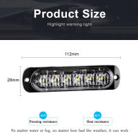 Luz De Advertencia Estroboscópica Para Coche Y Camión 6 LEDs En Blanco Azul Rojo Amarillo Farol De Emergencia Universal 12V 24V - details 1